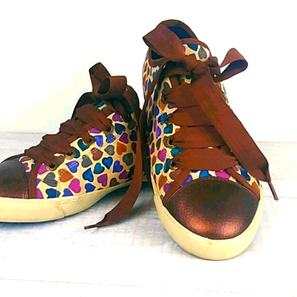 Brighton Shoes - Brighton Lovey Heart Canvas Ribbon Lace Tennis